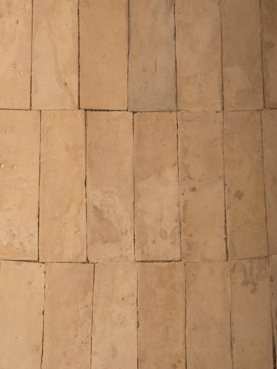 Zak table travertine and terracotta