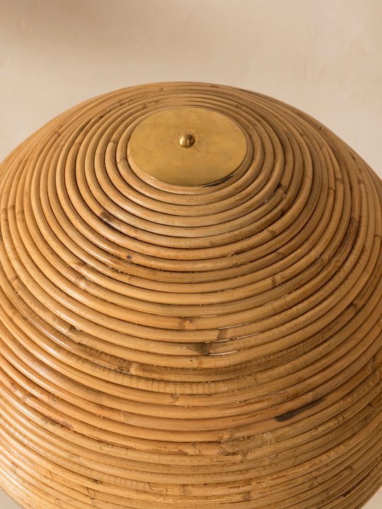 Lámpara bambú y latón Palm Beach Regency Style