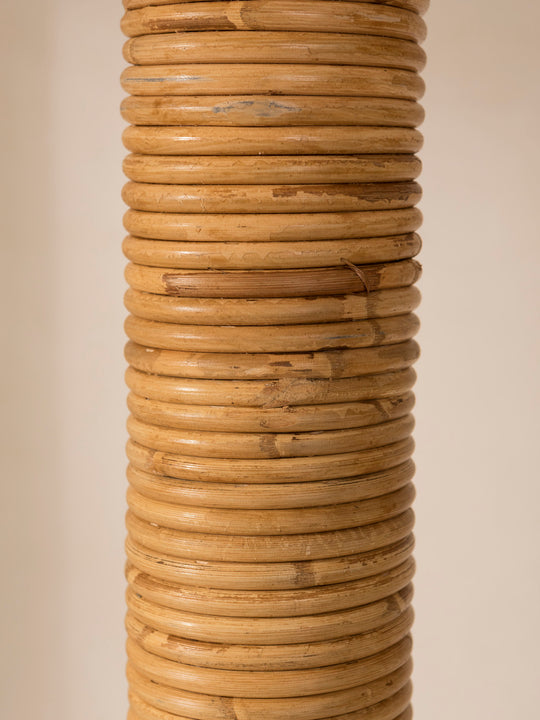 Italian handmade brass and bamboo floor lamp