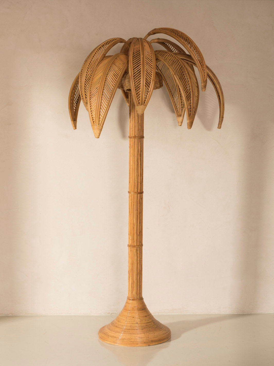 coconut palm floor lamp Rattan Palm Floor Lamp – Rue Vintage 74