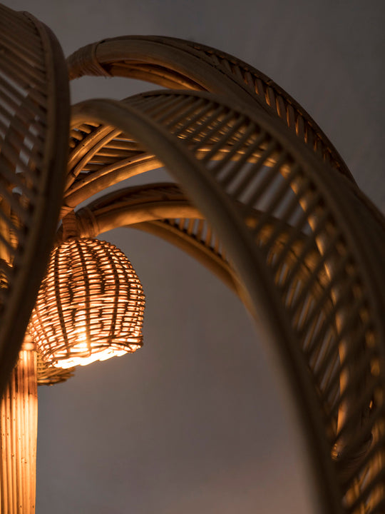 Lámpara de pie Palmera Ratán