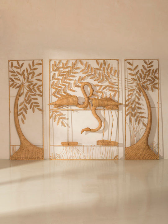 Mural Ratán Palmeras y Flamencos 250x180