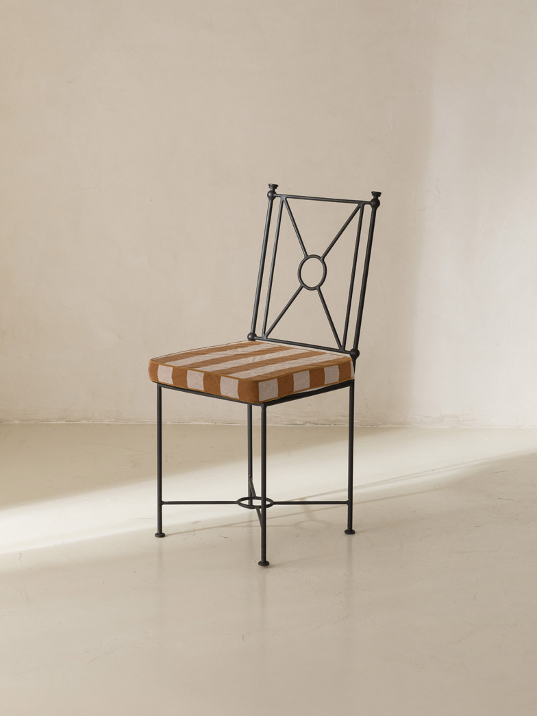 Mustard and White Medallion Chair Cover