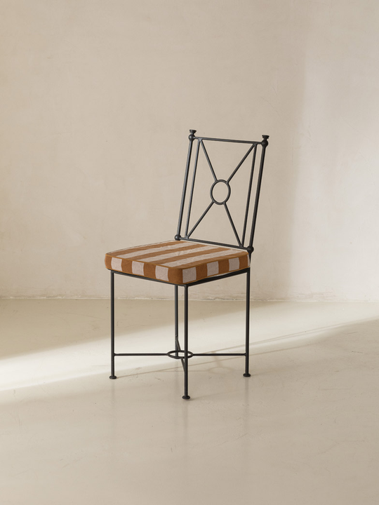 Mustard and White Medallion Chair Cover