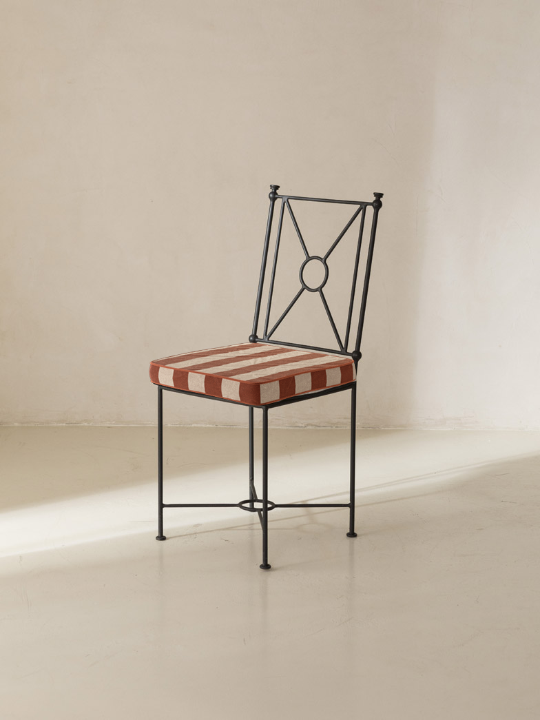 Tomato and Beige Medallion Chair Cover