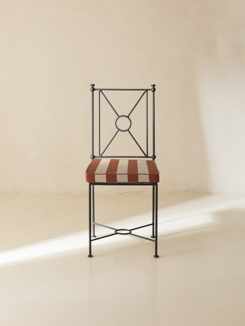 Tomato and Beige Medallion Chair Cover