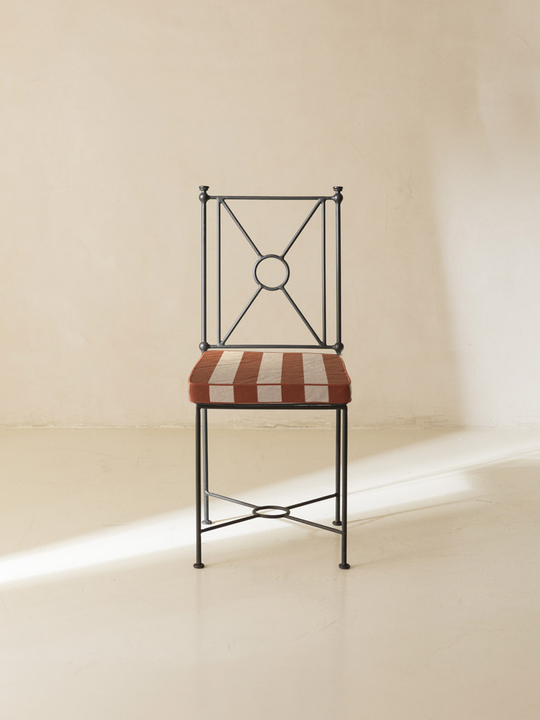 Tomato and Beige Medallion Chair Cover