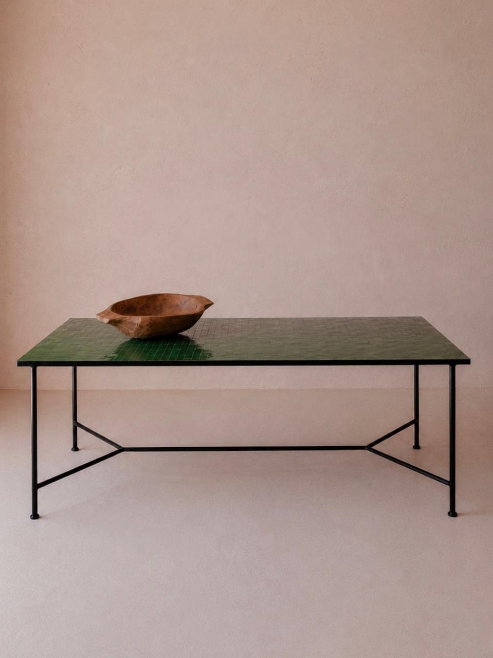 Forest green Zellige Mott dining table – Rue Vintage 74