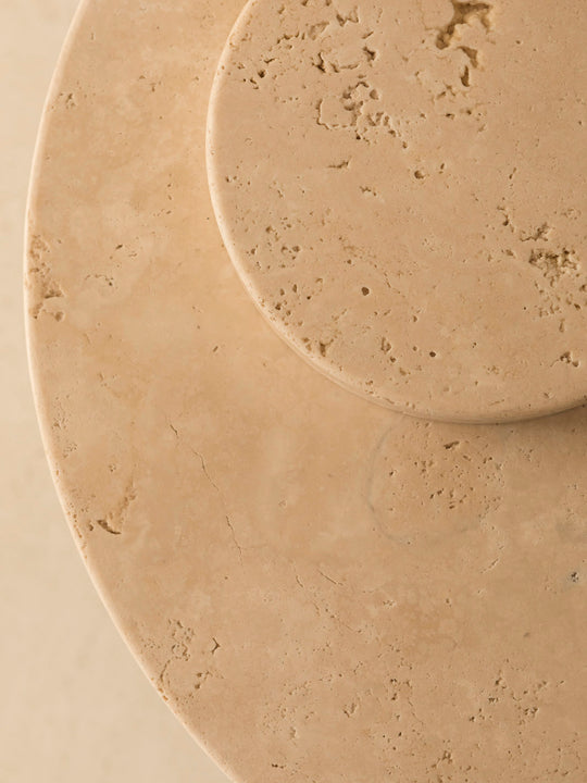 Italian travertine pound table