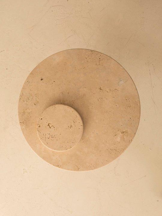Italian travertine pound table