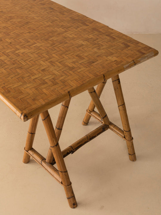 Original bamboo dining table from Italy from the 60s