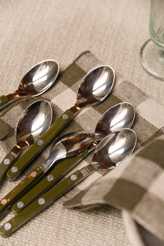 Set of 6 Bistrot Saber Paris green spoons