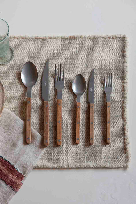 Teak Bistrot cutlery 6 pax. Saber Paris