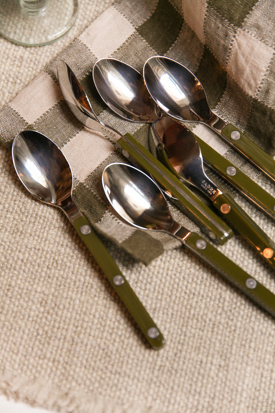 Set of 6 Bistrot Saber Paris green spoons
