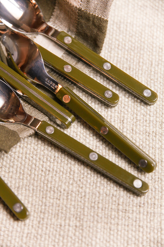 Set of 6 Bistrot Saber Paris green spoons