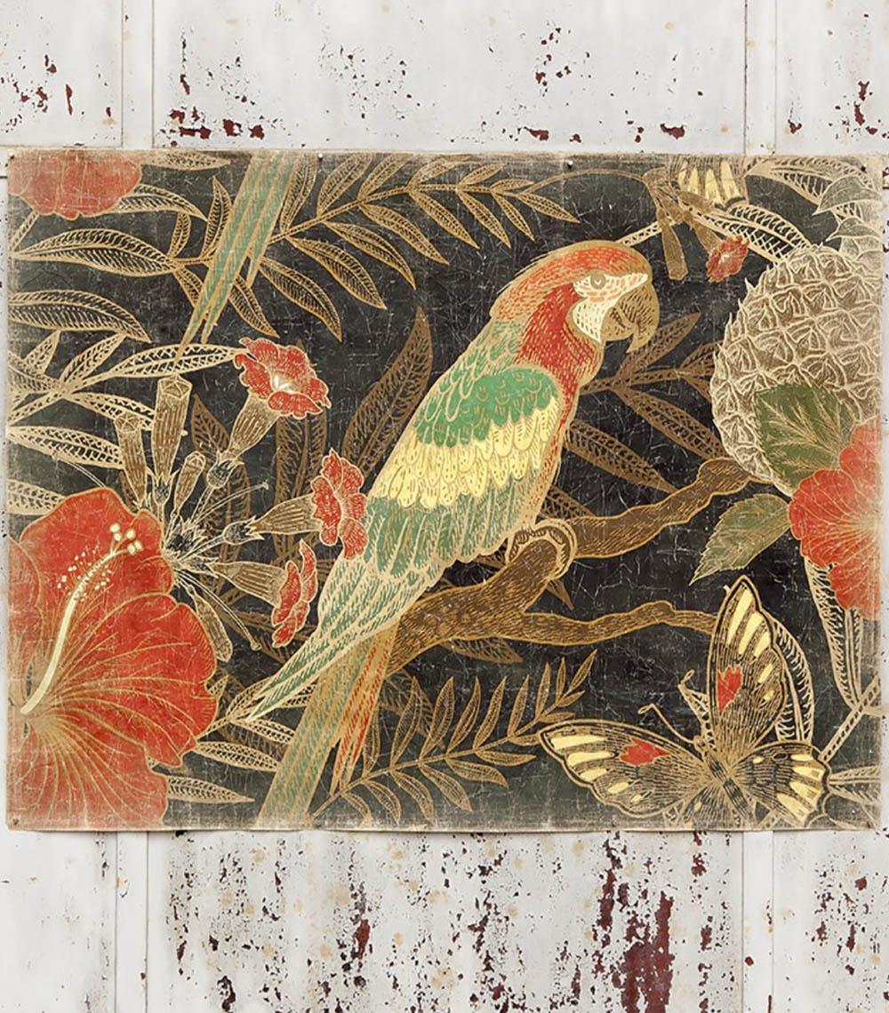 Perroquet fleuri (90x120 cm)