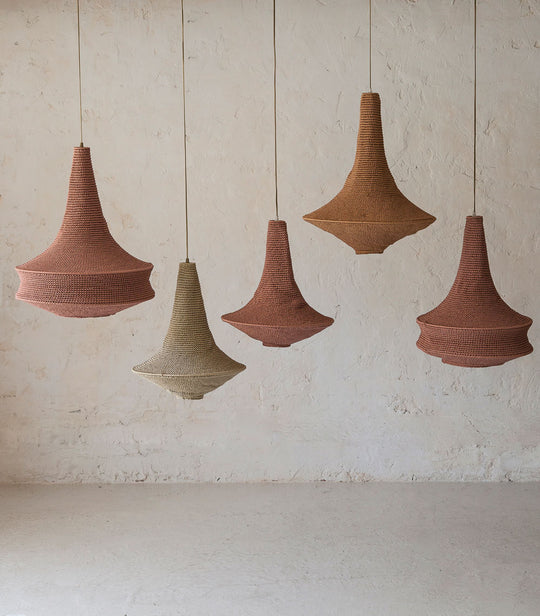 Crochet lamp J color Blush Medium