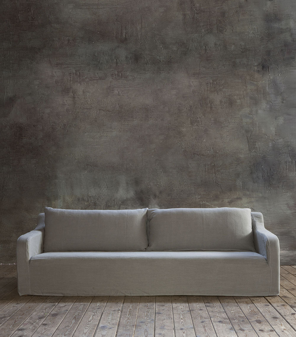Sofá Comporta de lino Gris Aluminio claro