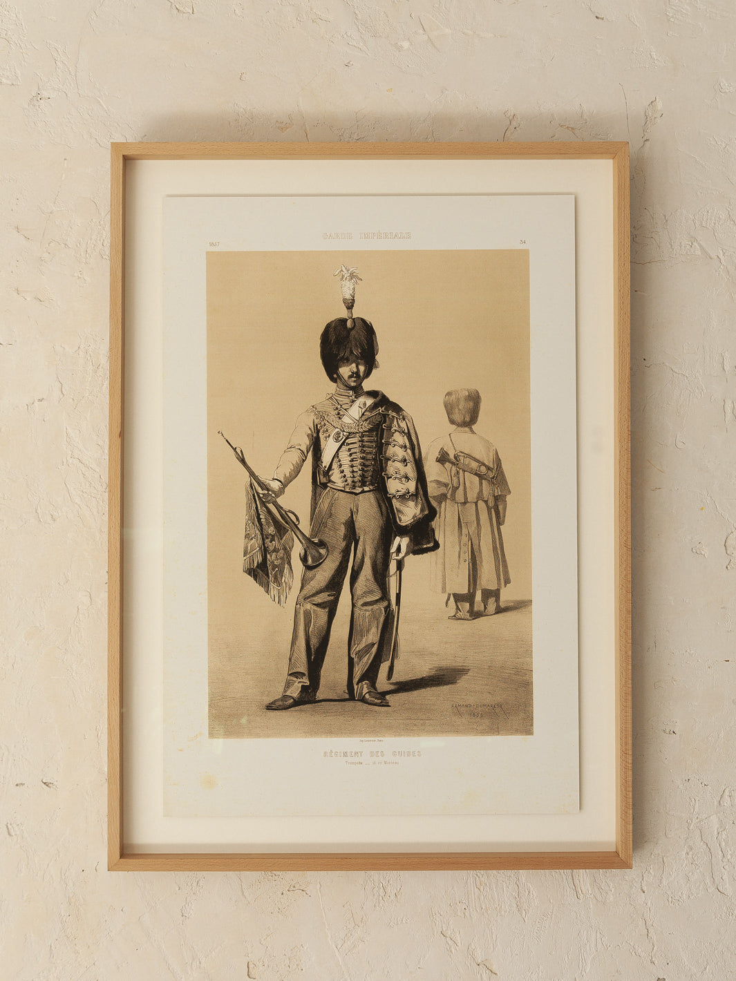 Grabado francés Guardia Imperial 1857