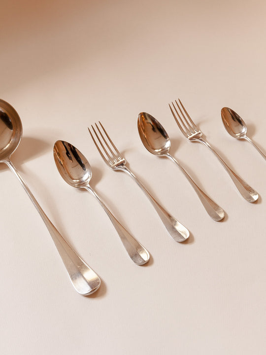 French silver metal cutlery from the 1920s for 12 people