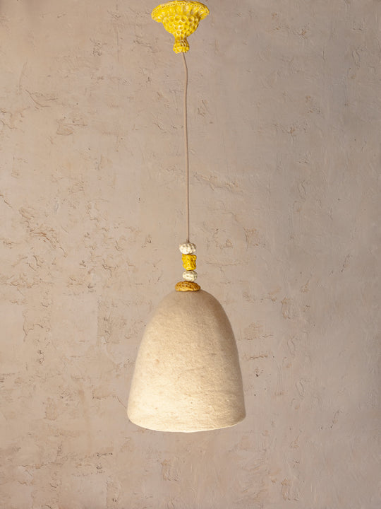 Yellow ceramic felt lampshade 28CM