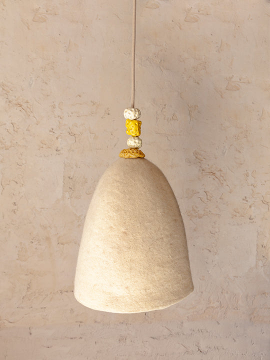 Yellow ceramic felt lampshade 28CM