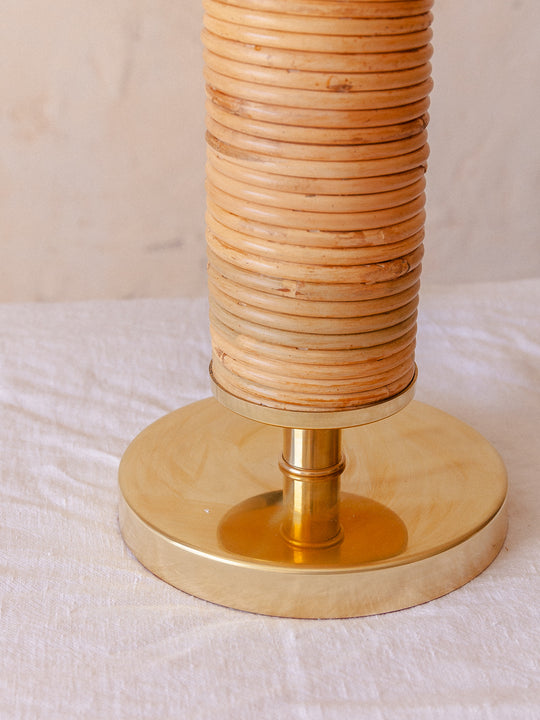 Italian handmade brass and bamboo lamp