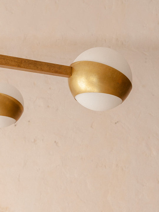 Italian Murano and brass ceiling lamp 8 lampshades