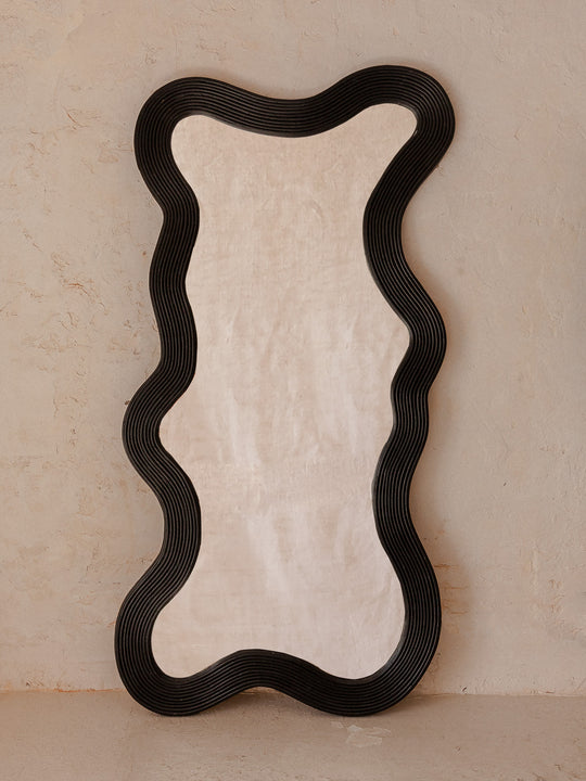 Espejo italiano bambú negro 215x100cm