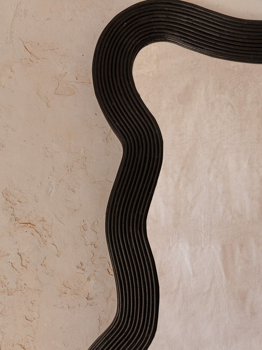Espejo italiano bambú negro 215x100cm