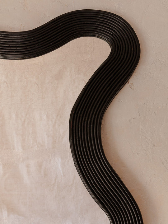 Espejo italiano bambú negro 215x100cm