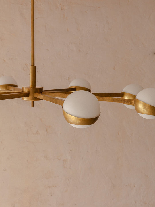 Italian Murano and brass ceiling lamp 8 lampshades