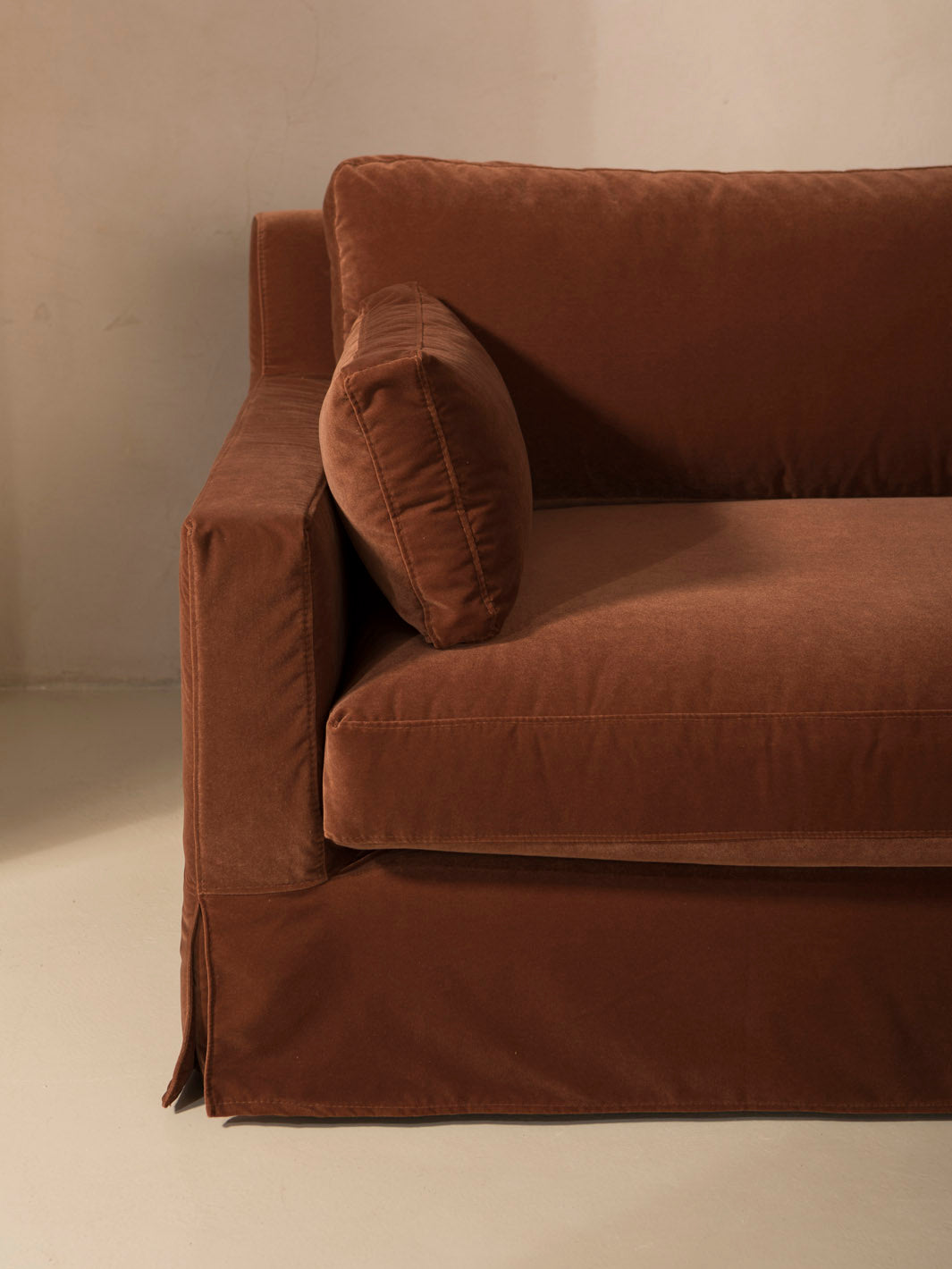 Amberes pearl linen sofa with chaise longue