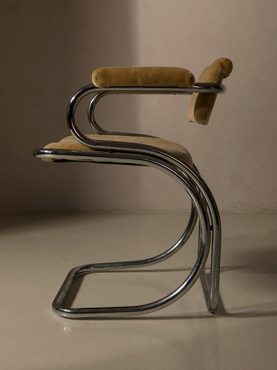 Juego de 6 sillas italianas cromo