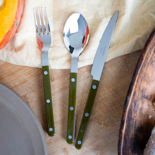 Bistrot green cutlery 6 pax. Saber Paris