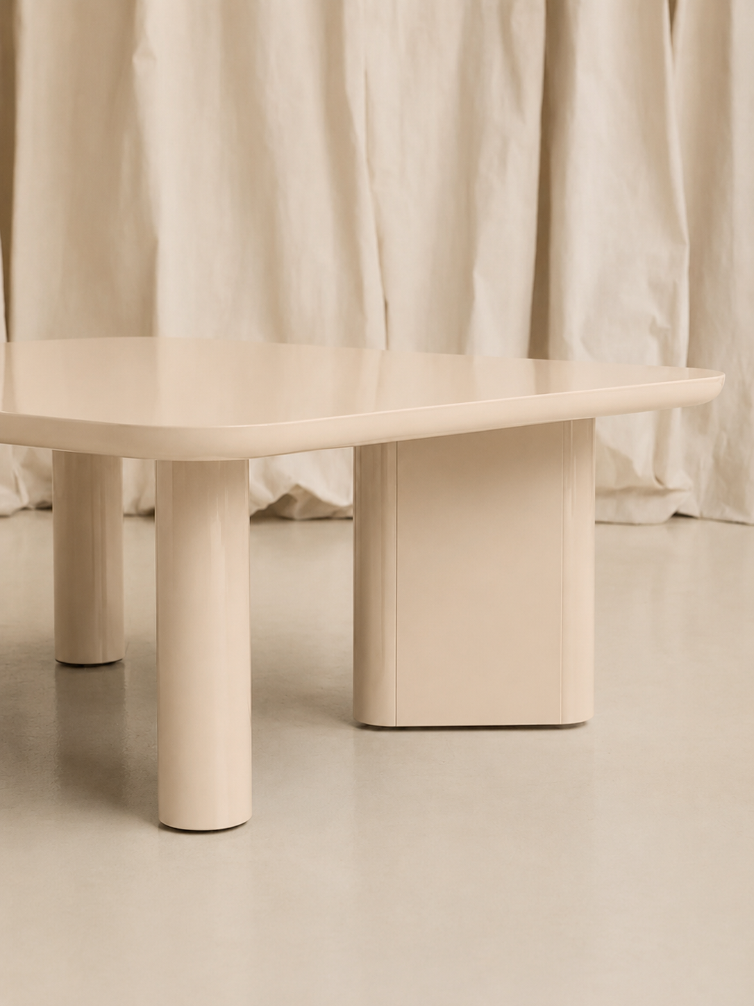 Cream lacquered coffee table