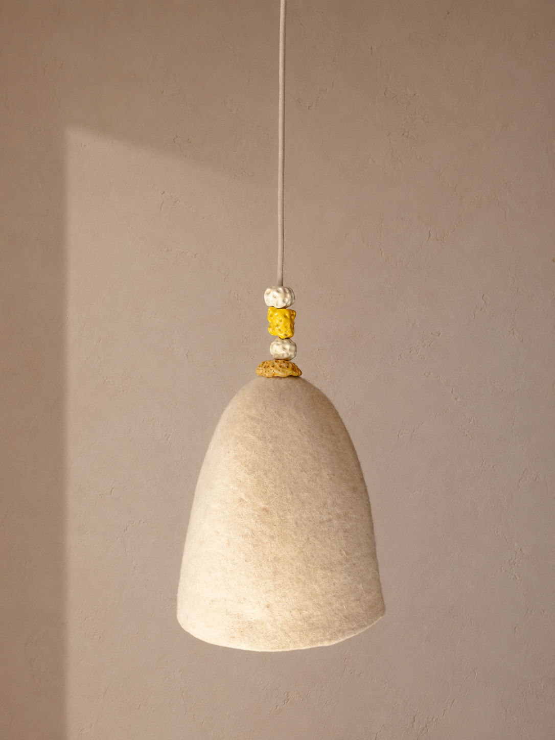 Yellow ceramic felt lampshade 28CM