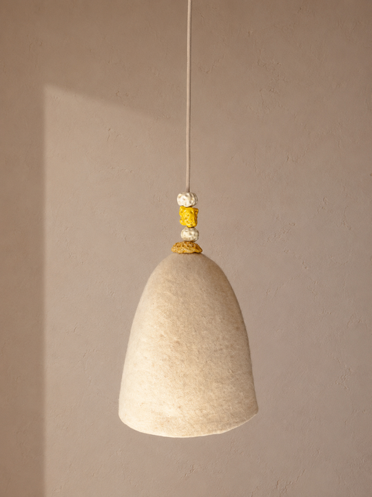 Yellow ceramic felt lampshade 28CM
