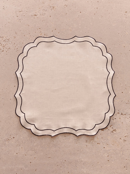 Yvory waxed linen Square placemat
