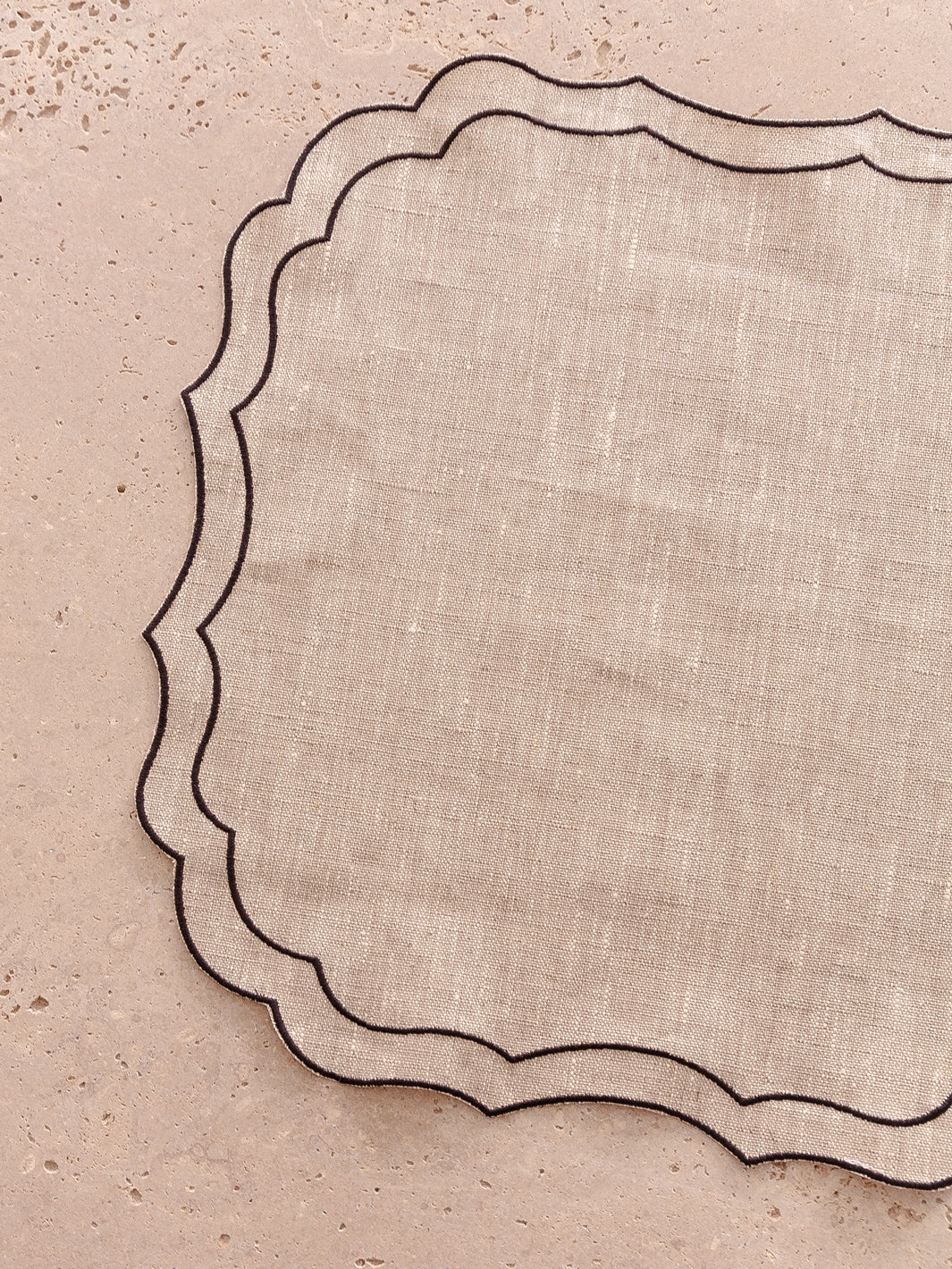 Square Placemat in Natural color waxed linen
