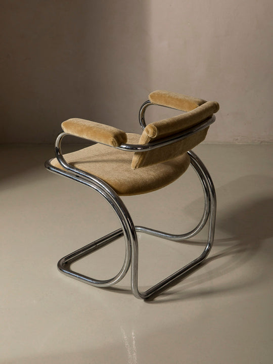 Juego de 6 sillas italianas cromo