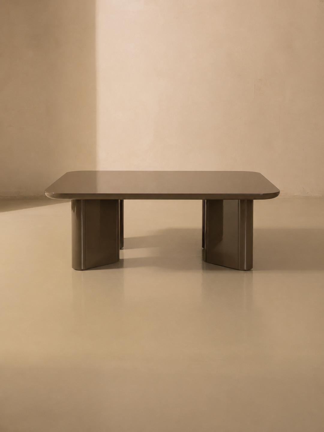 Khaki lacquered coffee table