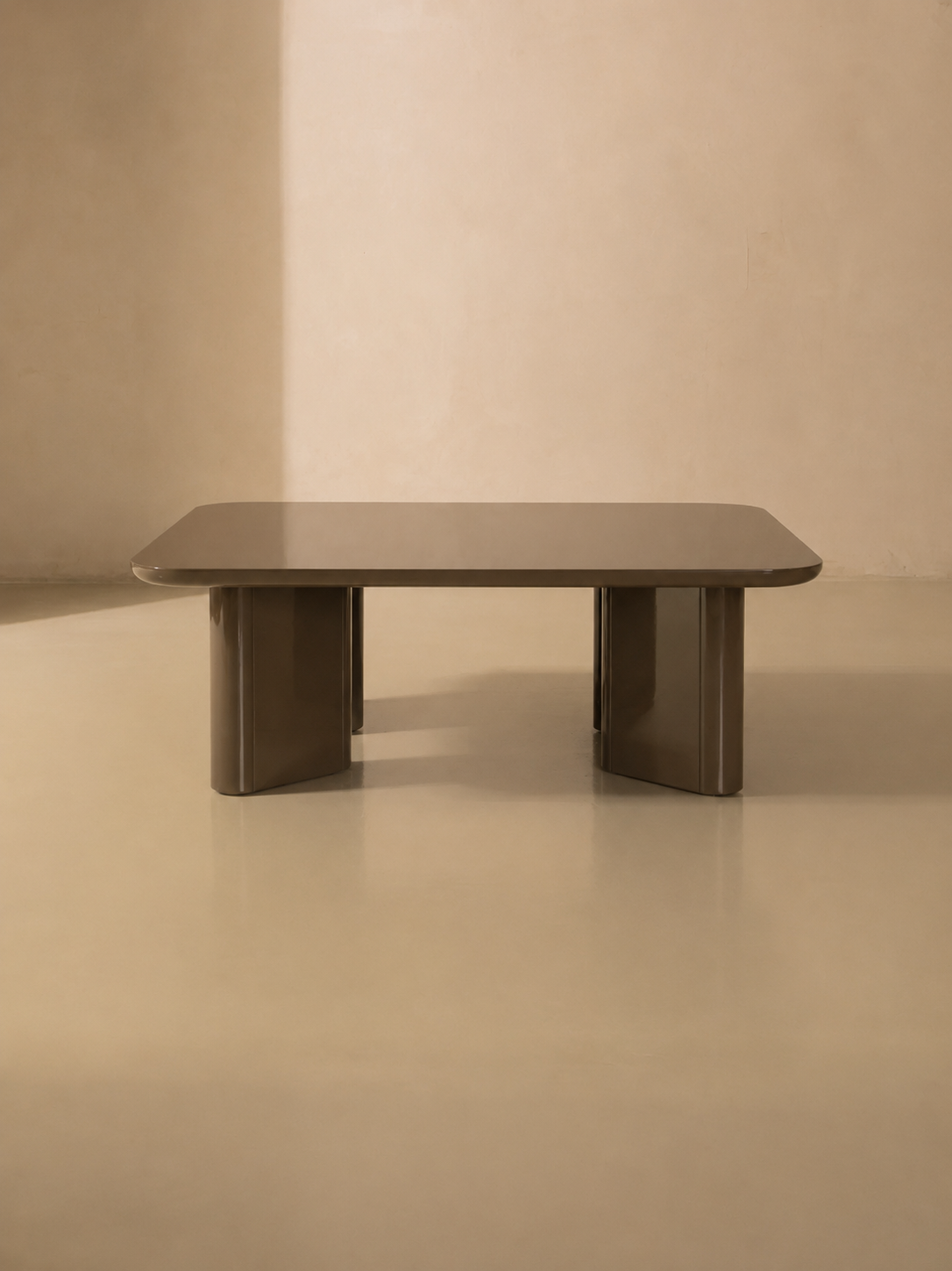 Khaki lacquered coffee table