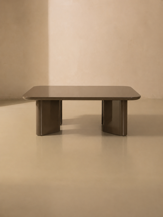 Khaki lacquered coffee table