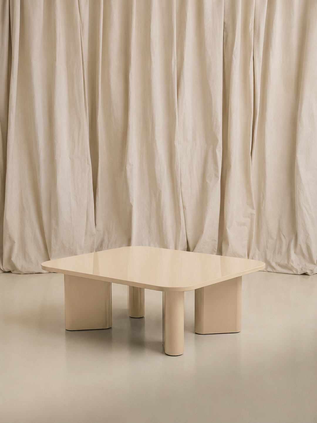 Cream lacquered coffee table