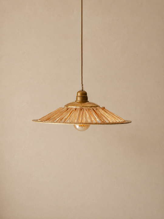 Golden raffia lamp