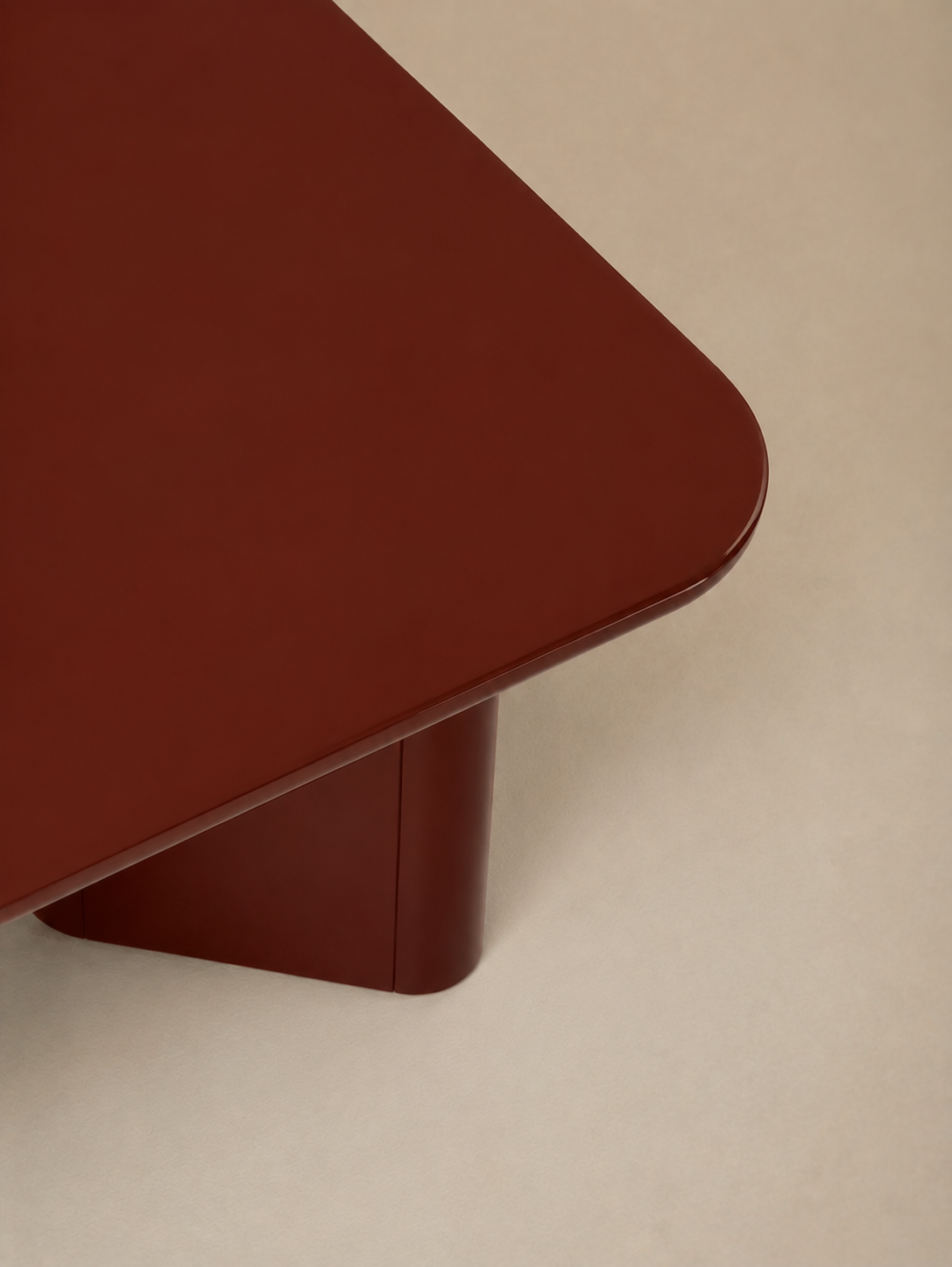 Burgundy lacquered coffee table