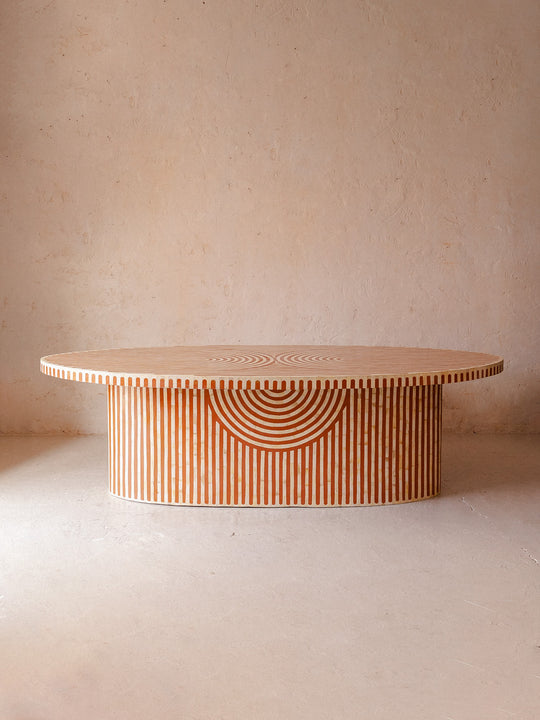 Africa marquetry oval table 250cm