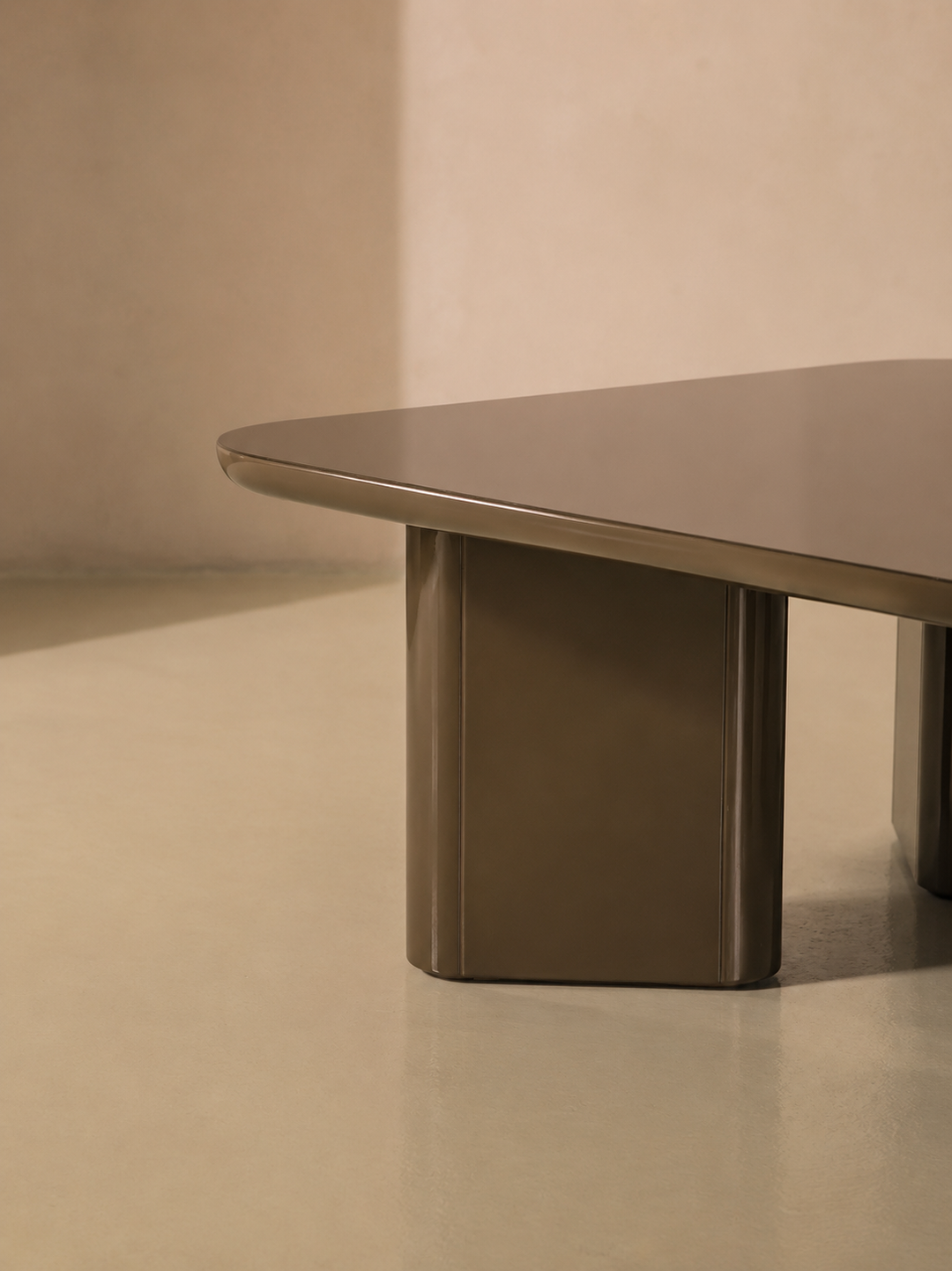 Khaki lacquered coffee table