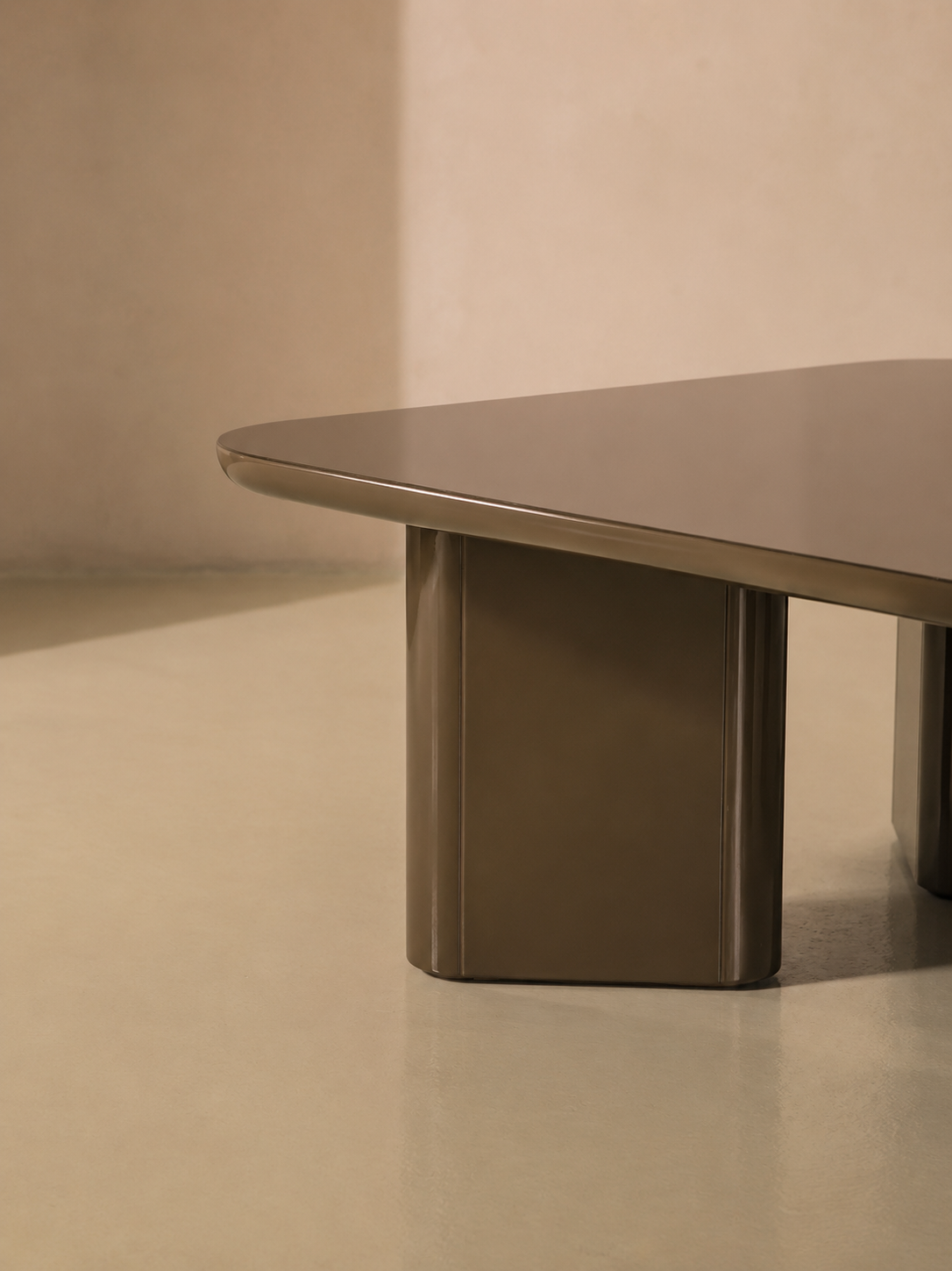 Khaki lacquered coffee table